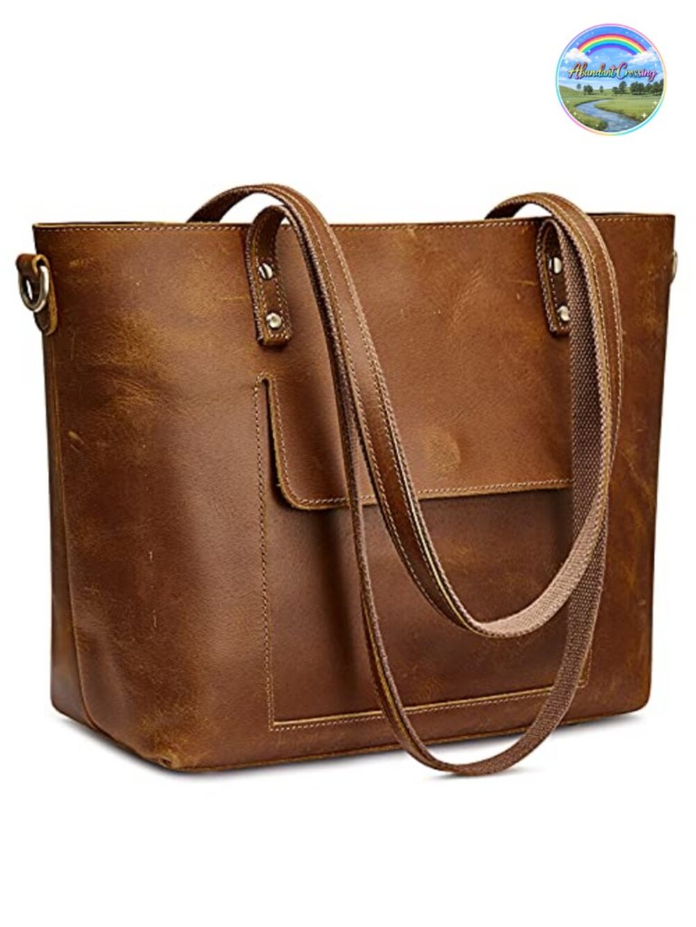 Genuine Leather Tote Bag Women Shoulder Handbag Crossbody Purse Work Travel